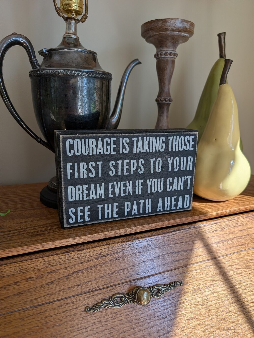 Inspirational 'Courage' Black Wall Sign - Motivational Decor Primitives By Kathy